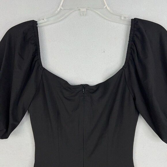 More To Come Dress Women Small Black Lizzy Puff Sleeve Romantic Feminine Minimal - Picture 10 of 16